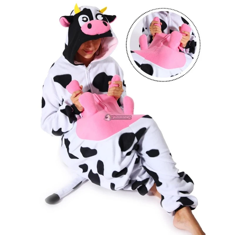 Déguisement Cow With Udders Pyjama Femme Homme Pyjama Combinaison 3 Déguisement Cow With Udders Pyjama Femme Homme Pyjama Combinaison – Image 3
