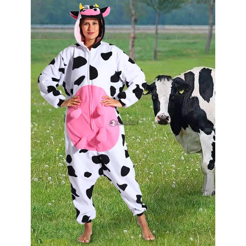 Déguisement Cow With Udders Pyjama Femme Homme Pyjama Combinaison 4 Déguisement Cow With Udders Pyjama Femme Homme Pyjama Combinaison – Image 4