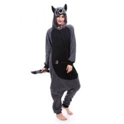 Déguisement Grey Raccoon Pyjama Femme Homme Pyjama Combinaison -Favolicorne Déguisement Promos Magasin syay048 1