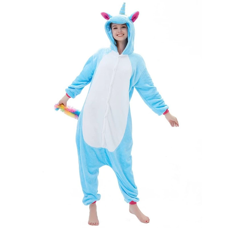 Déguisement Blue Unicorn Pyjama Femme Homme Pyjama Combinaison 1 Déguisement Blue Unicorn Pyjama Femme Homme Pyjama Combinaison