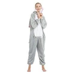 Déguisement Grey Bunny Rabbit Pyjama Femme Homme Pyjama Combinaison -Favolicorne Déguisement Promos Magasin syay069 3