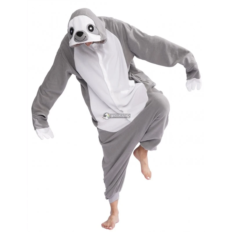 Déguisement Grey Sloth Pyjama Femme Homme Pyjama Combinaison 2 Déguisement Grey Sloth Pyjama Femme Homme Pyjama Combinaison – Image 2