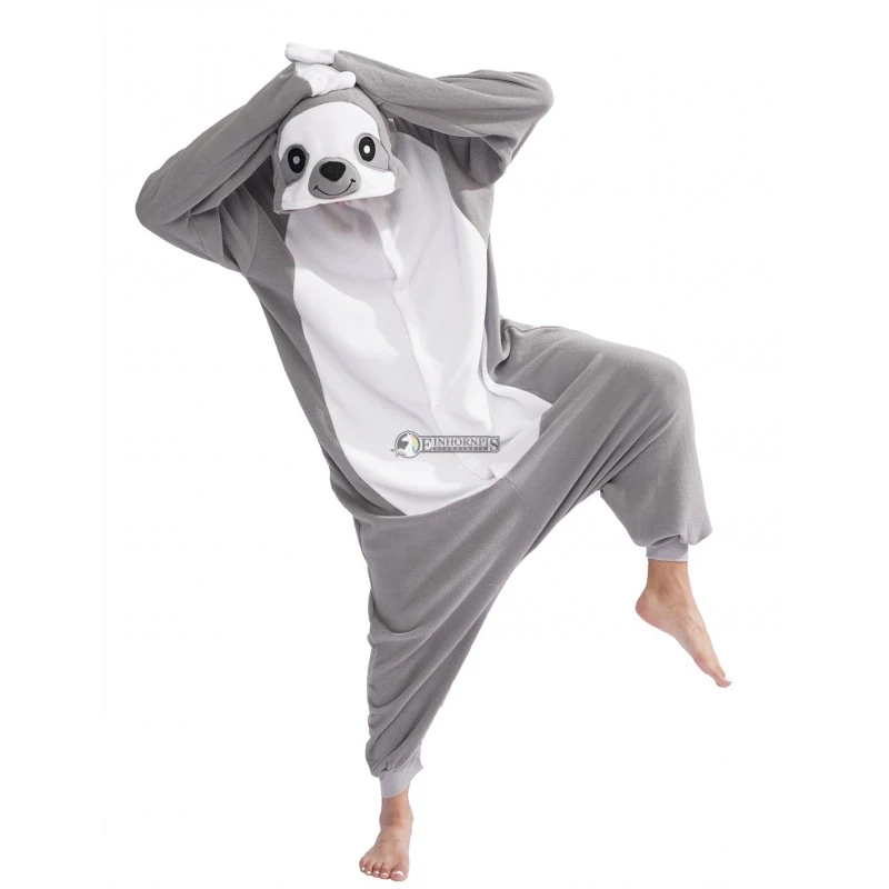 Déguisement Grey Sloth Pyjama Femme Homme Pyjama Combinaison 5 Déguisement Grey Sloth Pyjama Femme Homme Pyjama Combinaison – Image 5
