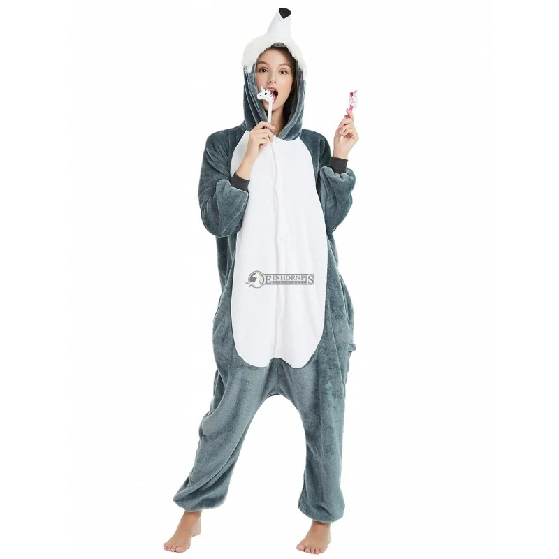Déguisement Wolf Pyjama Femme Homme Pyjama Combinaison 2 Déguisement Wolf Pyjama Femme Homme Pyjama Combinaison – Image 2