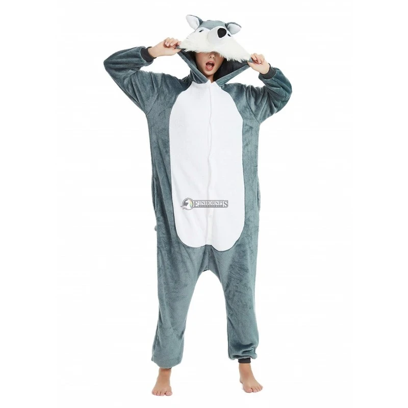 Déguisement Wolf Pyjama Femme Homme Pyjama Combinaison 3 Déguisement Wolf Pyjama Femme Homme Pyjama Combinaison – Image 3