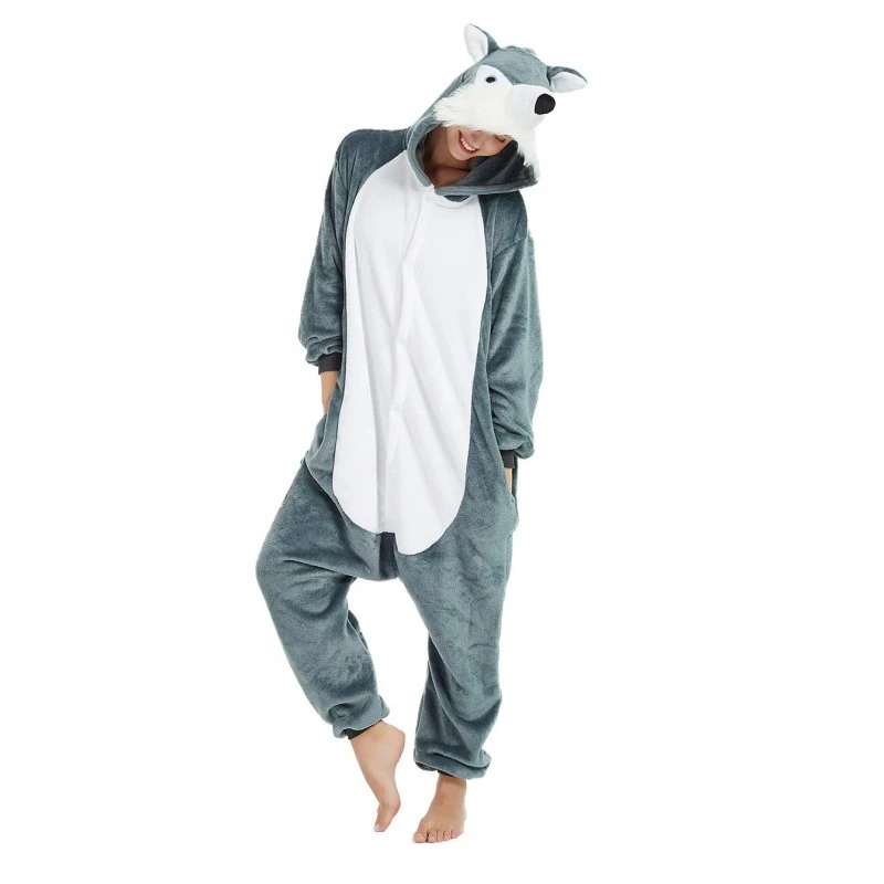 Déguisement Wolf Pyjama Femme Homme Pyjama Combinaison 1 Déguisement Wolf Pyjama Femme Homme Pyjama Combinaison