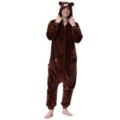 Déguisement Brown Bear Pyjama Femme Homme Pyjama Combinaison -Favolicorne Déguisement Promos Magasin syay089 2