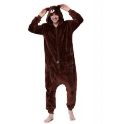 Déguisement Brown Bear Pyjama Femme Homme Pyjama Combinaison -Favolicorne Déguisement Promos Magasin syay089 5