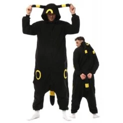 Déguisement Mens Umbreon Noctali Onesie Pyjama Femme Homme Pyjama Combinaison
