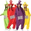 Déguisement Teletubbies Onesie Laa-Laa Dipsy Tinky-Winky Po Pyjama Femme Homme Pyjama Combinaison