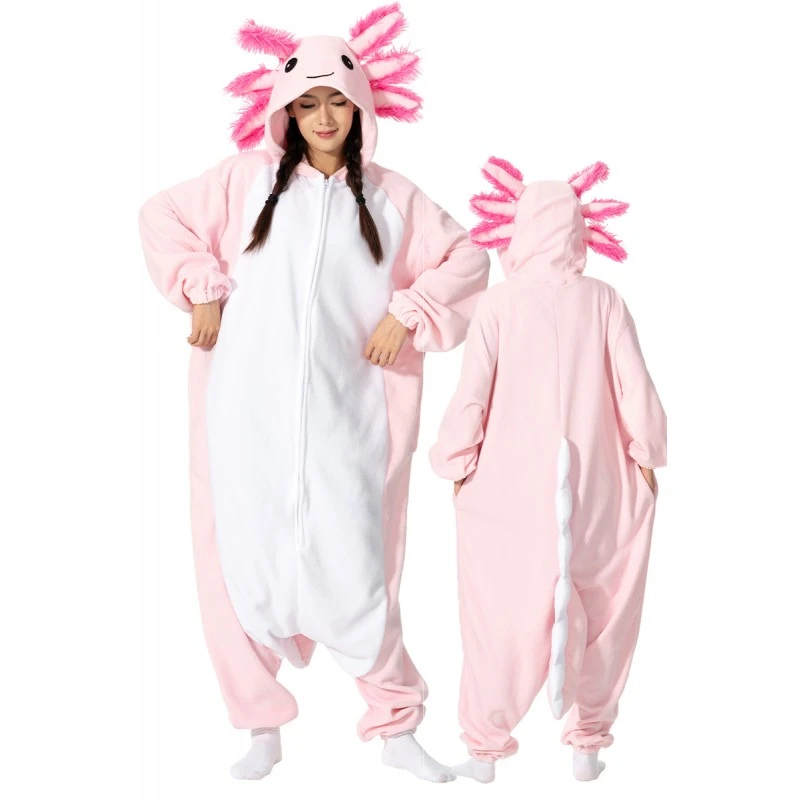 Déguisement Rose Axolotl Pyjama Femme Homme Pyjama Combinaison 1 Déguisement Rose Axolotl Pyjama Femme Homme Pyjama Combinaison