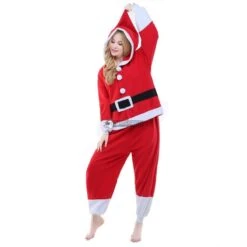 Déguisement Christmas Santa Claus Pyjama Femme Homme Pyjama Combinaison -Favolicorne Déguisement Promos Magasin syay127 2
